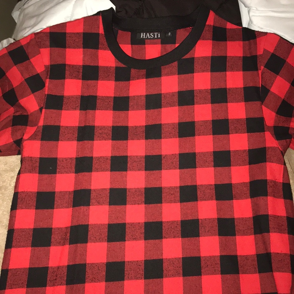 Plaid zipper T-shirt !